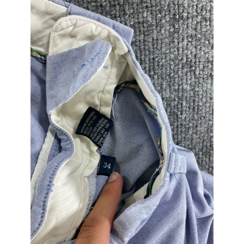 Polo Ralph Lauren Shorts Men's 34 Light Blue Chino Flat Front Classic Fit Casual